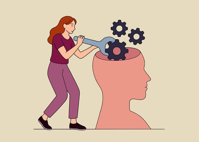 A therapist talking to a patient